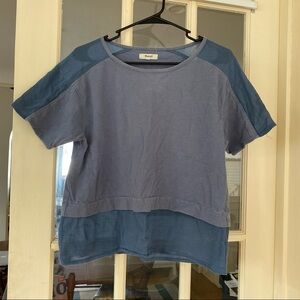 Madewell Short Sleeved Top - Blue/Gray - M